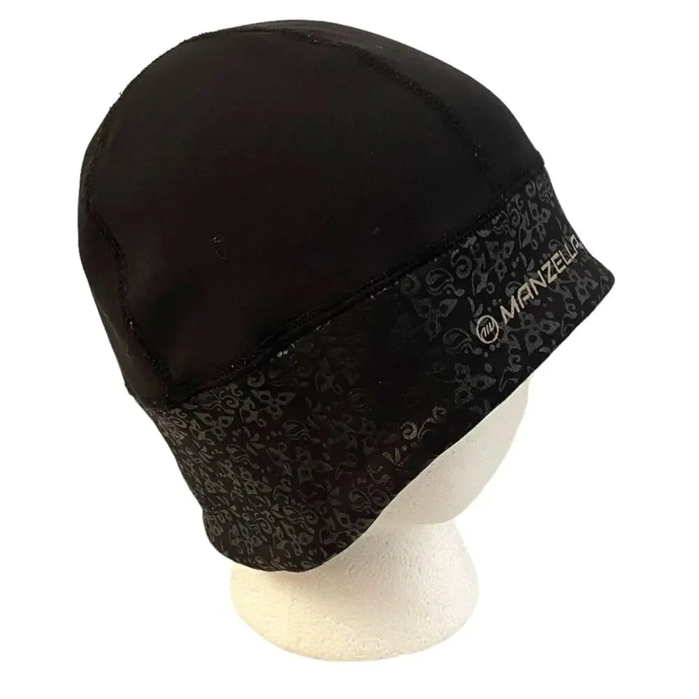 Manzella Get Intense Ponytail Beanie Black Womens One Size Running Hat Skull Cap